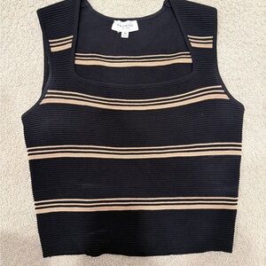 Black ribbed tank medium